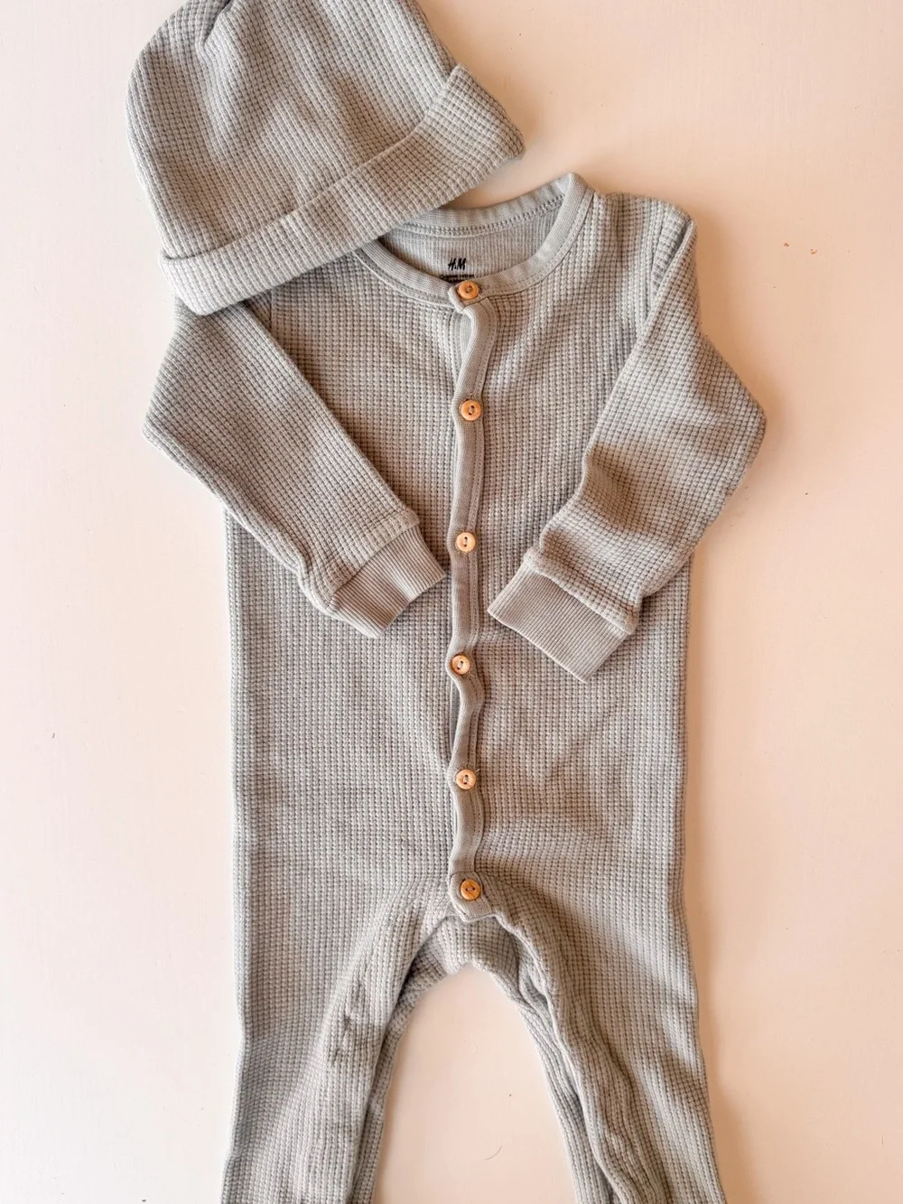 H&M Rust, Light Blue and Cream Baby One-Piece Set